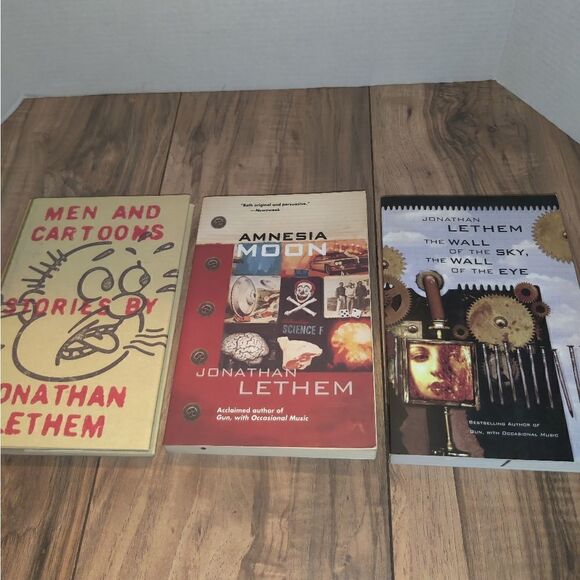 Jonathan Lethem Set Of 3 Books Amnesia & The Wall Of The Sky & Men And Cartoons. - Picture 4 of 5